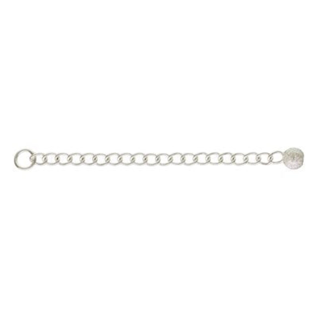 JewelrySupply Chain Extender - Curb with 4mm Stardust Bead 2.25" S.S. (1-Pc)